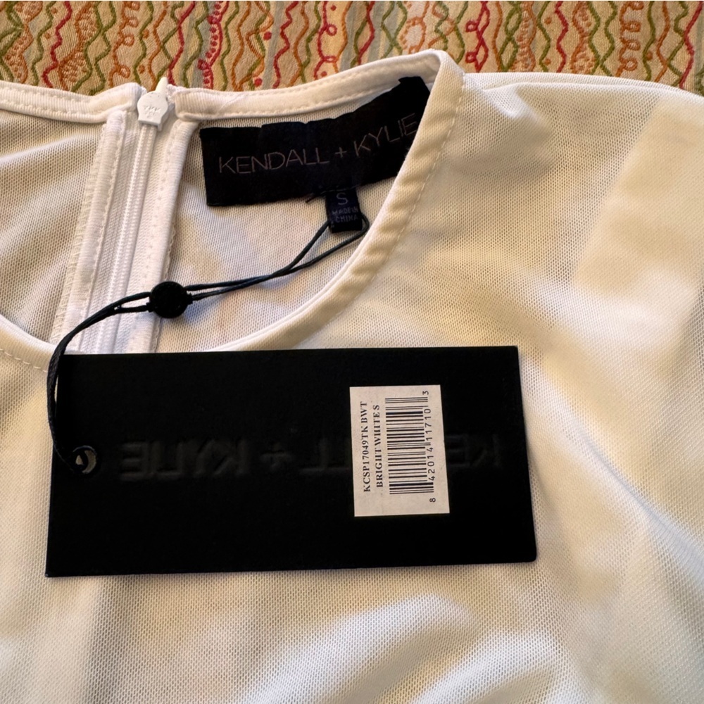 Kendall + Kylie Mesh White/Cream Body Suit Small Nwt — image 4 of 8